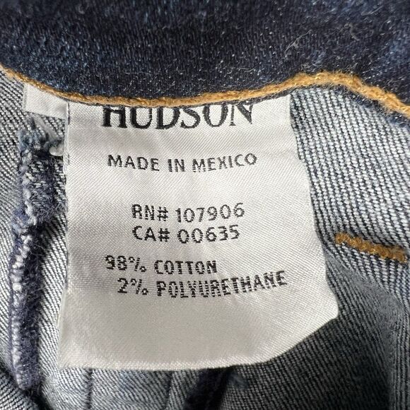 Hudson Moto Jeans Skinny Ankle Zip Pocket Dark Wash Denim Size 27 Y2K Streetwear - Picture 10 of 16